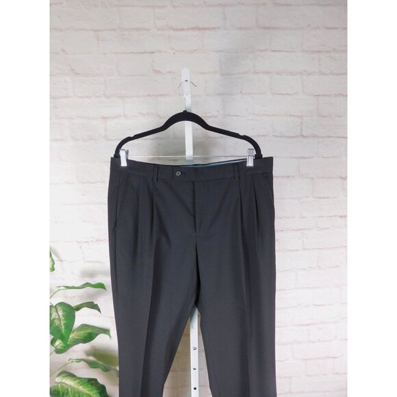 Nautica Black Wool Dress Pants 36x30 - Pleated Cuffed - Excellent - Picture 4 of 13